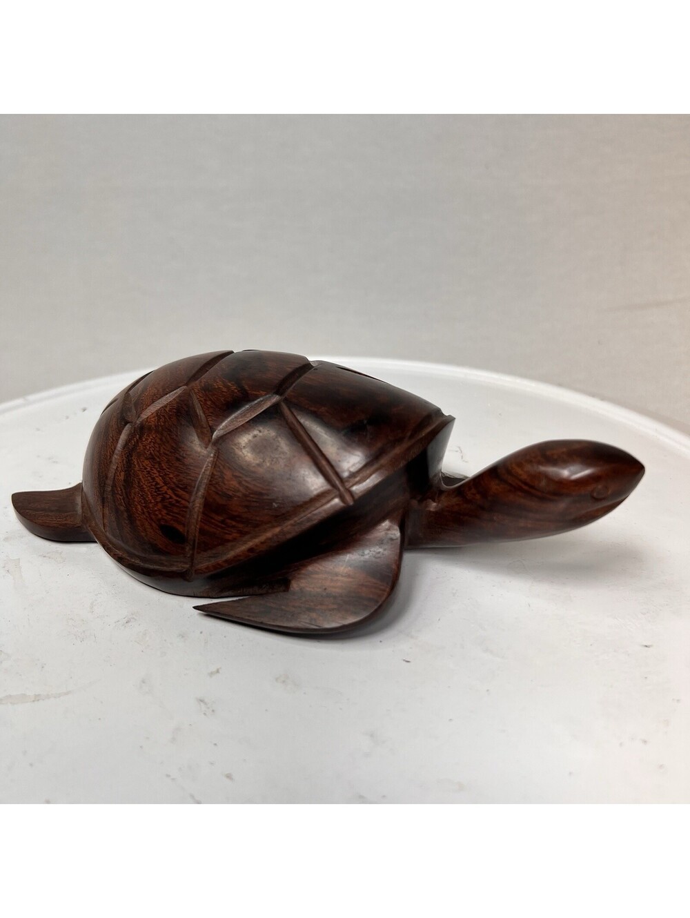 Ironwood Sea Turtle Vintage Hand Carved Sculpture Large Solid Wood 8”